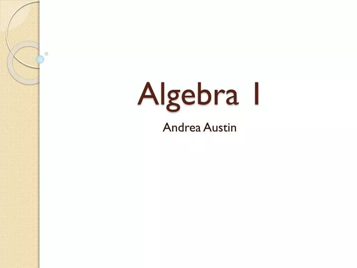 algebra 1