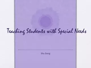 Teaching Students with Special Needs