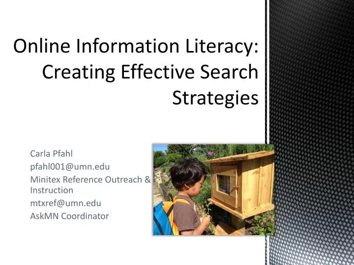 online information literacy creating effective search strategies