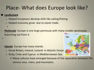 Place- What does Europe look like?