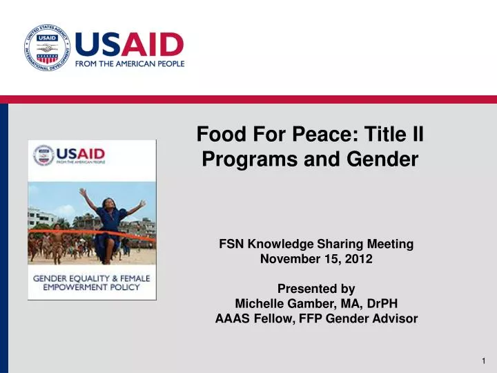 food for peace title ii programs and gender