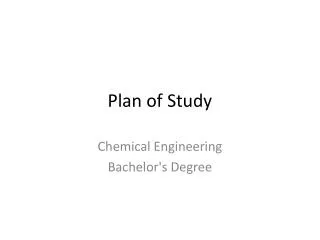 Plan of Study