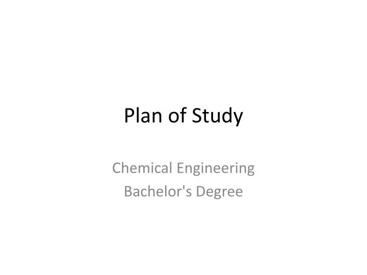 plan of study