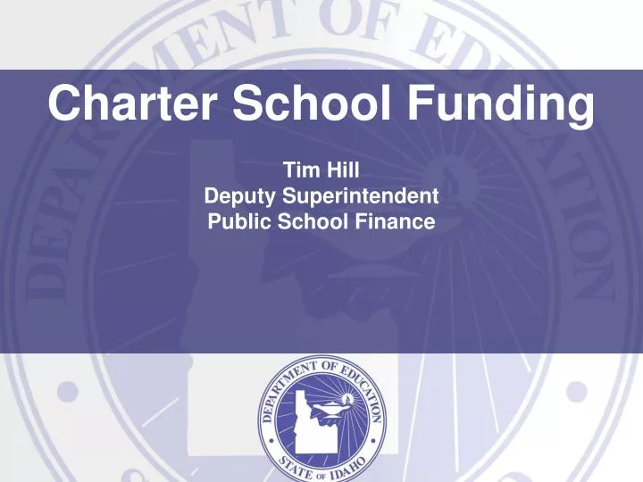 charter school funding tim hill deputy superintendent public school finance
