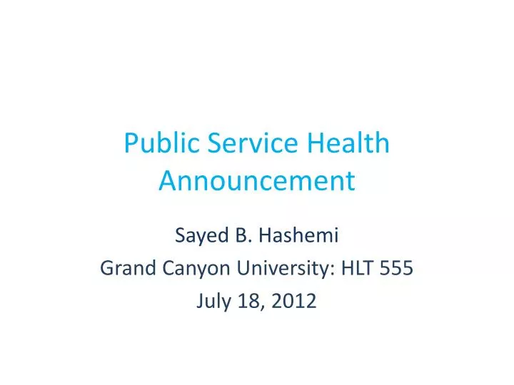 public service health announcement