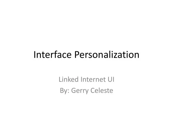 interface personalization