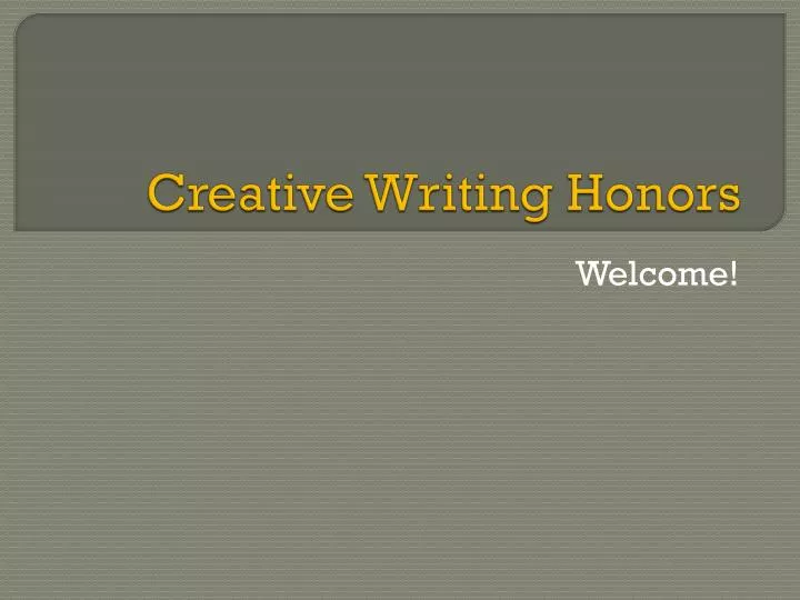 creative writing honors