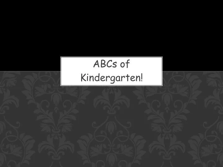 abcs of kindergarten