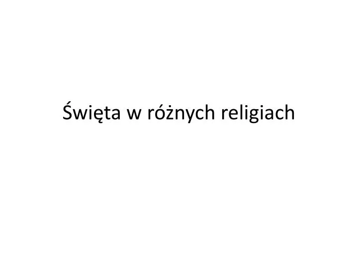 wi ta w r nych religiach