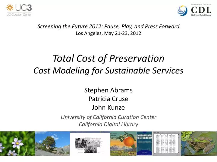total cost of preservation cost modeling for sustainable services