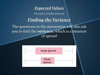 Expected Values US 5258 3 Credits Internal Finding the Variance