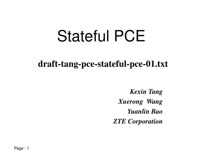 stateful pce