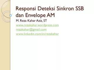 responsi deteksi sinkron ssb dan envelope am