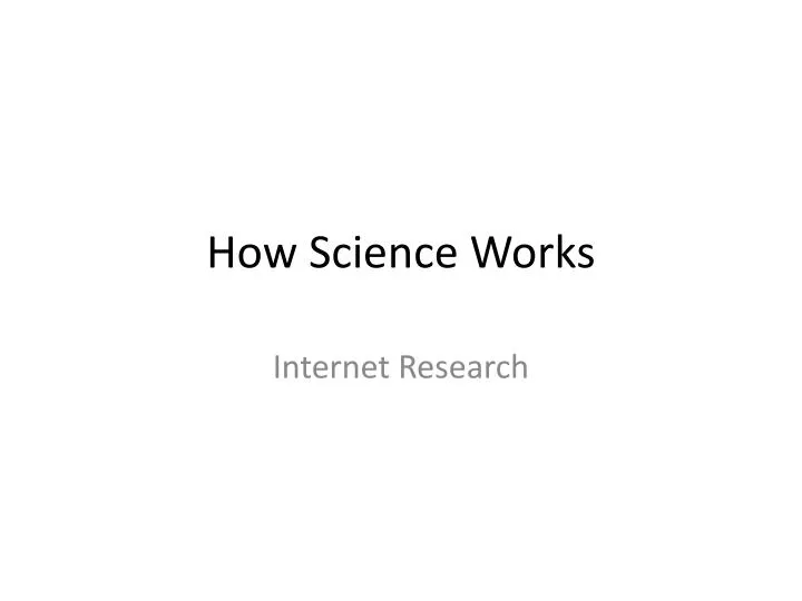 how science works