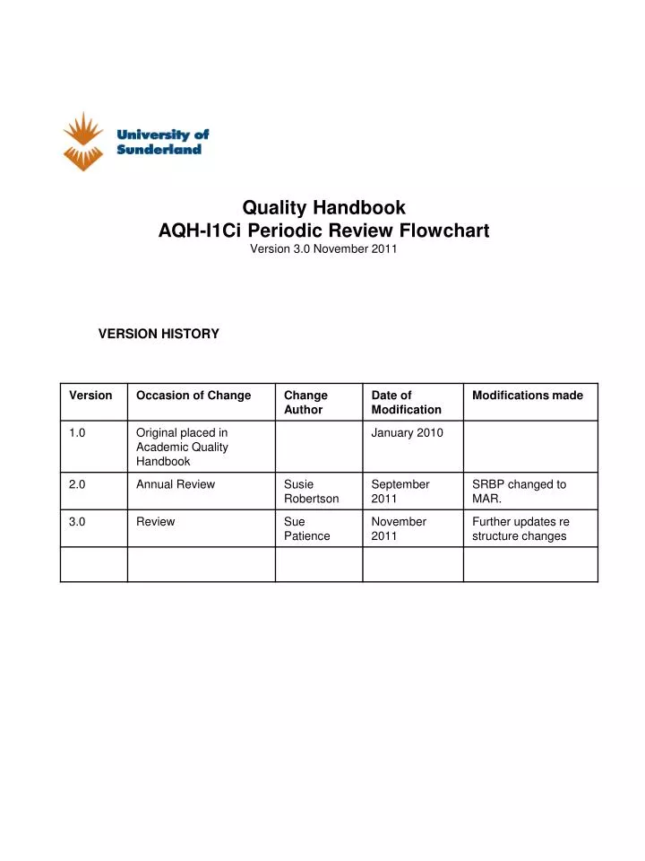 quality handbook aqh i1ci periodic review flowchart version 3 0 november 2011