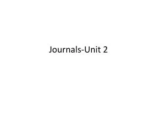 Journals-Unit 2