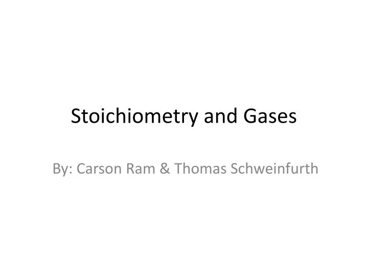 stoichiometry and gases