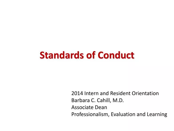 standards of conduct