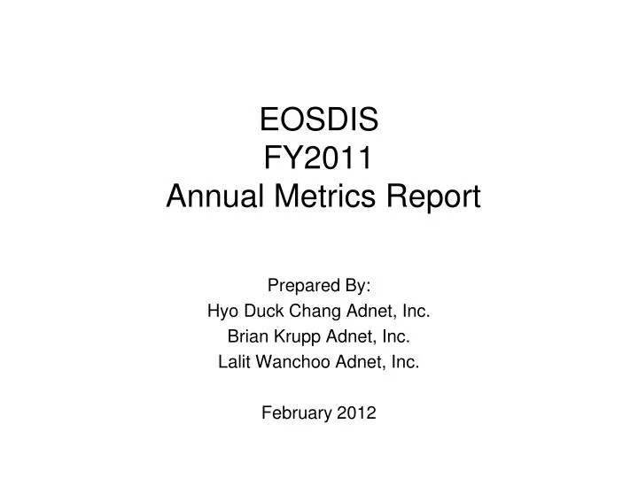 eosdis fy2011 annual metrics report