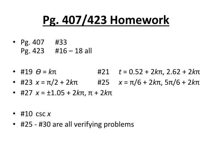 pg 407 423 homework