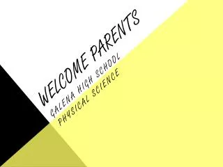 Welcome Parents