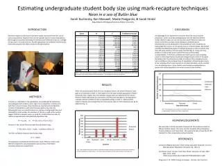 Estimating undergraduate s tudent b ody size u sing m ark-recapture techniques