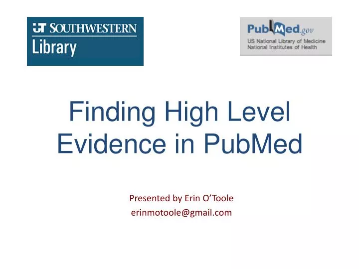 finding high level evidence in pubmed