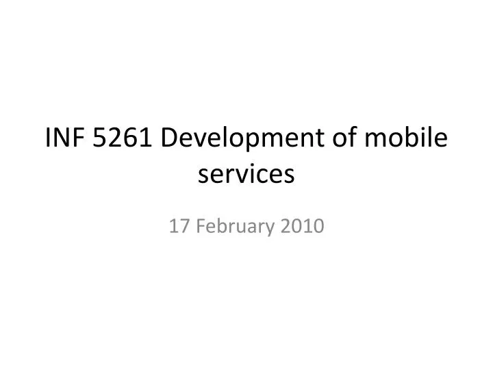 inf 5261 development of mobile services
