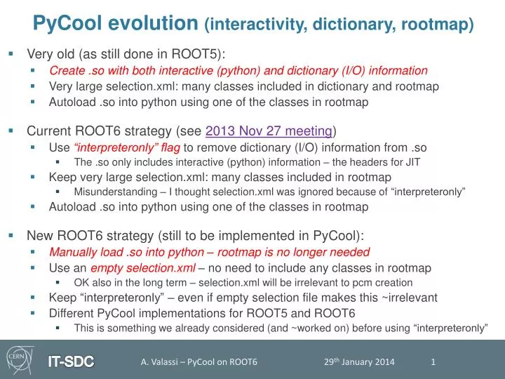 pycool evolution interactivity dictionary rootmap