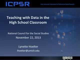 Teaching with Data in the High School Classroom