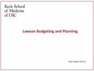 Lawson Budgeting and Planning