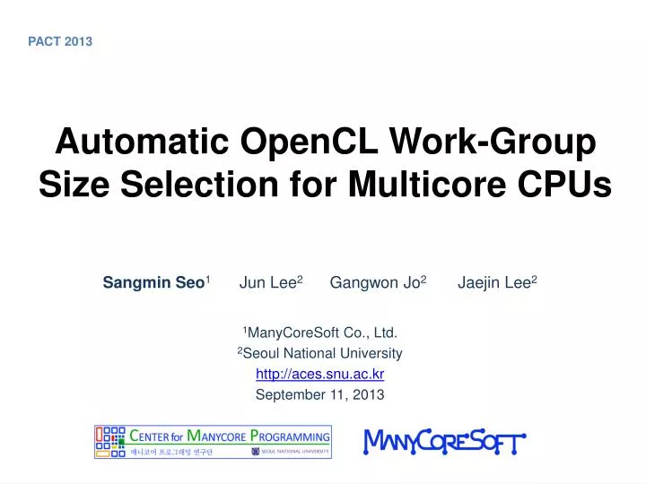 automatic opencl work group size selection for multicore cpus