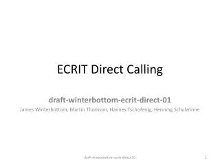 ECRIT Direct Calling