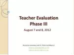 Advancing Teacher Evaluation: Phase III Model Development Overview - slide 1