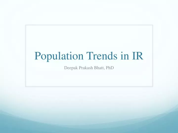 population trends in ir