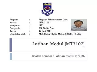 latihan modul mt3102