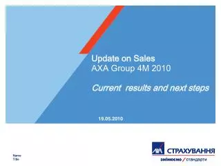 Update on Sales ??? Group 4M 2010 Current results and next steps