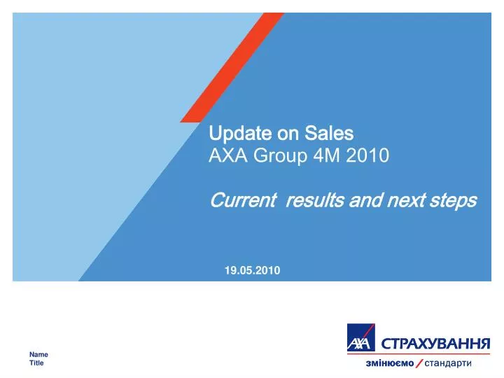 update on sales group 4m 2010 current results and next steps