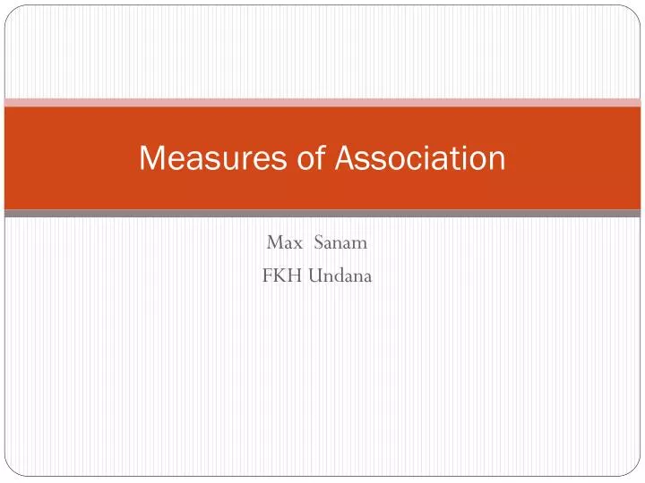 measures of association