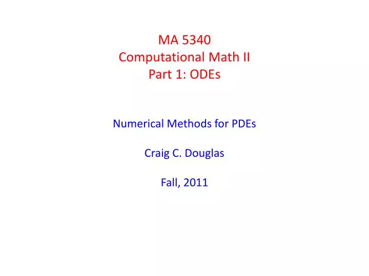 ma 5340 computational math ii part 1 odes
