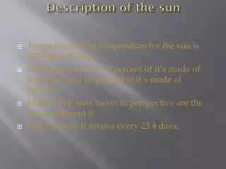 Description of the sun