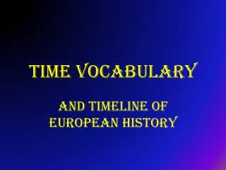 Time Vocabulary