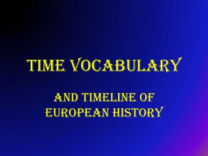 time vocabulary