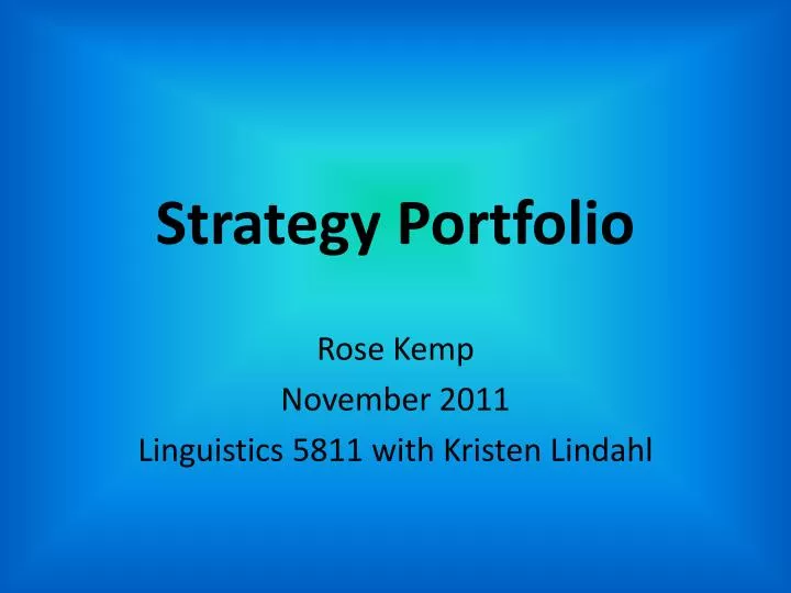 strategy portfolio