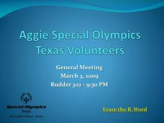 Aggie Special Olympics Texas Volunteers