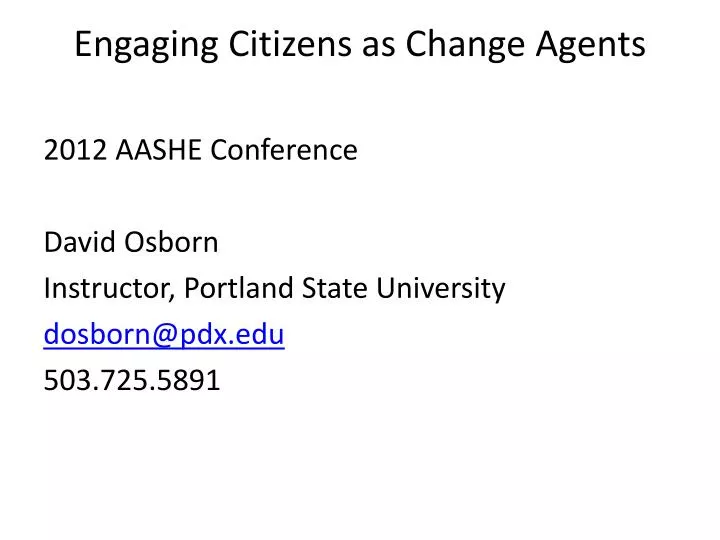 engaging citizens as change agents