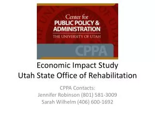 Economic Impact Study Utah State Office of Rehabilitation