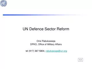UN Defence Sector Reform