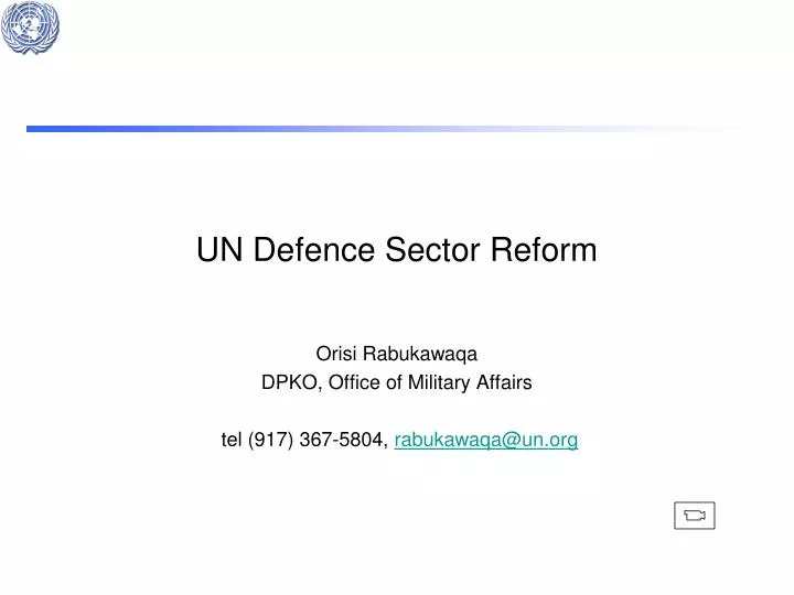 un defence sector reform