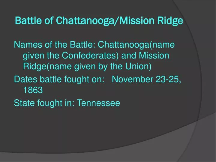 battle of chattanooga mission ridge
